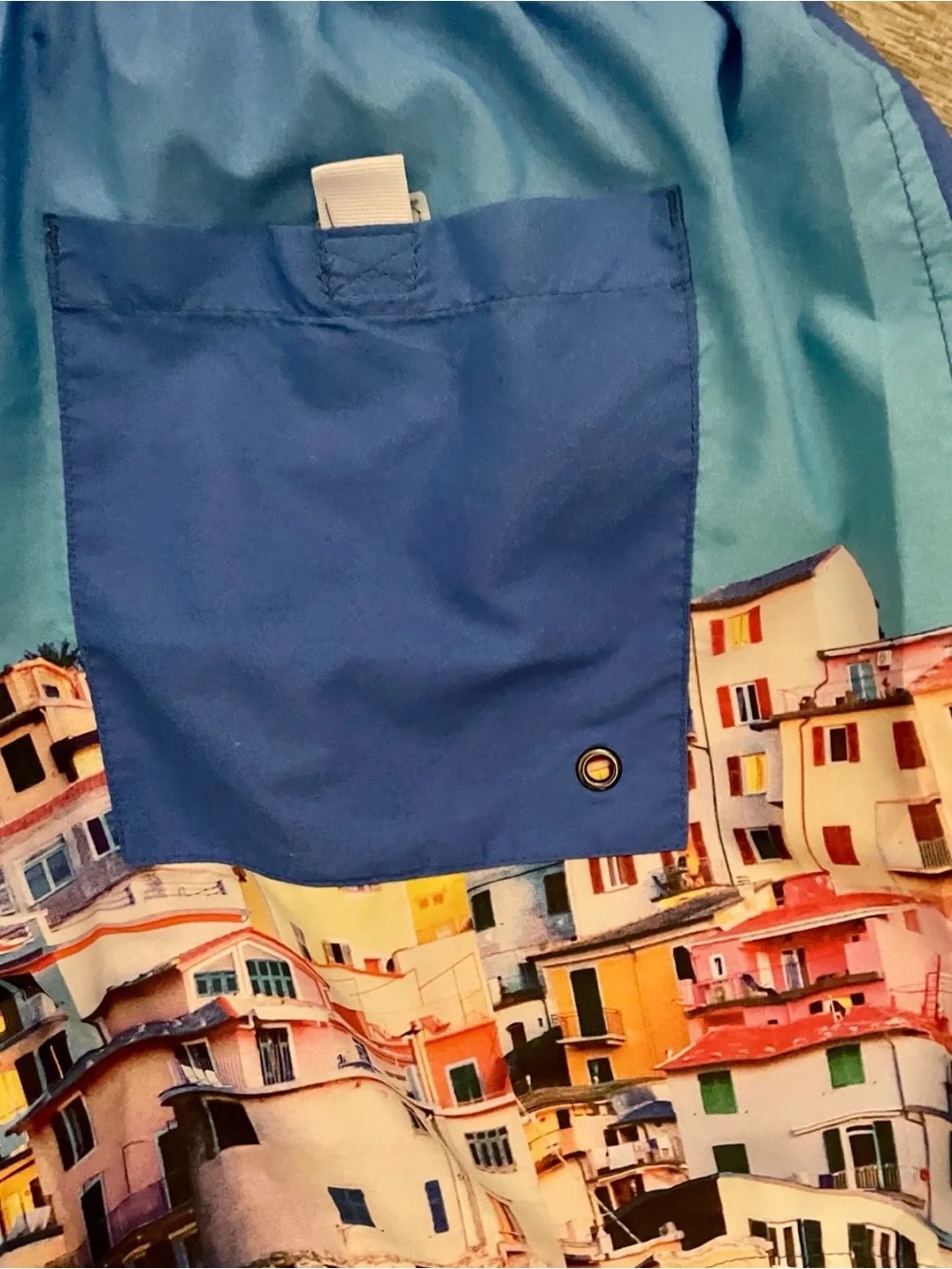 TOPMAN Unique CINQUE TERRE Italy Print SWIM TRUNKS Size Small
